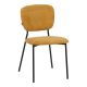 ΣΕΤ 4 TMX Καρέκλα Cathair pakoworld μπουκλέ ύφασμα σε κίτρινη απόχρωση με μαύρα μεταλλικά πόδια 48x53x82εκ