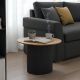 Τραπέζι σαλονιού Dovel pakoworld mdf σε sonoma-μαύρο μέταλλο Φ70x45εκ