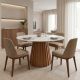 Τραπέζι Franzel pakoworld sintered stone σε όψη μαρμάρου-mdf σε φυσική απόχρωση Φ120x75εκ