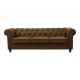 Kαναπές τριθέσιος τ. Chesterfield  pakoworld pu σε αντικέ καφέ απόχρωση 203x84x67εκ
