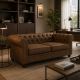 Kαναπές διθέσιος τ. Chesterfield pakoworld pu σε αντικέ καφέ απόχρωση 160x84x67εκ