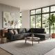 Γωνιακός καναπές Selio pakoworld αριστερή γωνία ανθρακί ύφασμα 300x240x100εκ