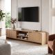 Έπιπλο τηλεόρασης Anfen pakoworld mdf σε φυσική απόχρωση 160x39x40,5εκ
