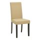 ΣΕΤ 2 TMX Καρέκλα Zeben pakoworld εκρού PU με πόδι μαύρο rubberwood 43,5x55,5x93,5εκ