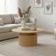 Τραπέζι σαλονιού Opols pakoworld mdf σε φυσική απόχρωση Φ90x42εκ