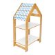 Ραφιέρα τ. Montessori Zoilen pakoworld φυσικό-λευκό-μπλε mdf 50x30x80εκ