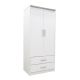 Ντουλάπα ρούχων δίφυλλη OLYMPUS pakoworld σε λευκή απόχρωση 81x57x183εκ