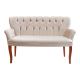 Καναπές Samara pakoworld 2θέσιος βελούδο μπεζ με καρυδί πόδια 130x55x79εκ