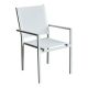 Πολυθρόνα Zacreta pakoworld αλουμίνιο-textilene σε λευκή απόχρωση 56x61x87.5εκ