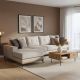 Γωνιακός καναπές δεξιά γωνία Luxury II pakoworld ύφασμα cream-mocha 290x235x95εκ