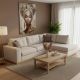 Γωνιακός καναπές αριστερή γωνία Boston pakoworld ύφασμα cream-mocha 280x225x90εκ