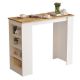 Τραπέζι μπαρ Riff pakoworld λευκό-oak 120x51.5x101.5εκ