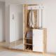 Έπιπλο εισόδου Doorse pakoworld μελαμίνης λευκό-oak 147.5x35x180εκ