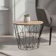 Βοηθητικό τραπέζι σαλονιού Jacot pakoworld oak-μαύρο Φ38x30,5εκ