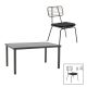 Τραπεζαρία Naoki-Kliton A σετ 5τεμ pakoworld μαύρο μέταλλο και ανθρακί αλουμίνιο 150x80x74εκ