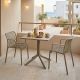 Τραπεζαρία Groovy Zoi pakoworld σετ 3τεμ cappuccino PP 60x60x76εκ