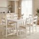Τραπεζαρία Dallan Mabor pakoworld 7τεμ λευκό rubberwood 120-150x80x73,8εκ