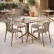 Τραπεζαρία Zoi Groovy pakoworld σετ 5τεμ cappuccino PP 80x80x74εκ