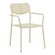 Πολυθρόνα Deraby pakoworld στοιβαζόμενη κρεμ μέταλλο 56x45.5x83εκ