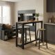 Σετ τραπέζι μπαρ Marle pakoworld 3τμχ sonoma-μαύρο πόδι 120x40x100εκ