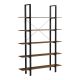 Βιβλιοθήκη-Ραφιέρα Varous pakoworld καρυδί-μαύρο μέταλλο 120x28x180εκ