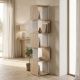 Βιβλιοθήκη Cubik pakoworld sonoma- γκρι μπεζ οψη μαρμάρου 35x30x161εκ
