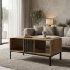 Τραπέζι σαλονιού Delanka pakoworld oak-μαύρο 92x50x46εκ