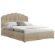 Κρεβάτι Tatiana pakoworld ύφασμα μπεζ με αποθηκευτικό χώρο 160x200εκ