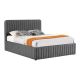 Κρεβάτι διπλό Zilin pakoworld ύφασμα ανθρακί με αποθηκευτικό χώρο 160x200εκ