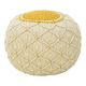 Σκαμπό-πουφ Boha Inart γιούτα σε κίτρινη και λευκή απόχρωση Φ40x30εκ