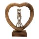 Επιτραπέζιο διακοσμητικό καρδιά Vrame Inart φυσικό μάνγκο ξύλο-αλουμίνιο 32x9x35εκ