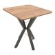 Τραπέζι Prestone pakoworld oak μελαμίνης-μαύρο μέταλλο 70x70x75εκ