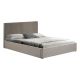 Κρεβάτι με αποθηκευτικό χώρο Zamblene pakoworld γκρι βελούδο 160x200εκ