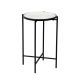 Βοηθητικό τραπεζάκι σαλονιού Luxere Inart μαύρο μέταλλο-λευκό μαρμάρου Φ40x65.5εκ
