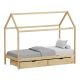 Παιδικό κρεβάτι Mellin τ. Montessori με 2 συρτάρια pakoworld ξύλο πεύκου σε φυσική απόχρωση 90x190εκ