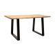 Τραπέζι Miles Slim pakoworld μασίφ ξύλο ακακίας σε φυσική απόχρωση με μαύρα μεταλλικά πόδια 160x90x76εκ
