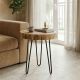 Βοηθητικό τραπέζι Tripp Ι pakoworld μασίφ ξύλο ακακίας σε φυσική απόχρωση-μαύρα μεταλλικά πόδια Φ41x45εκ