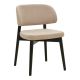 ΣΕΤ 2 TMX Καρέκλα Siena pakoworld μπεζ ύφασμα μαύρο rubberwood 48x50x81εκ
