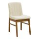 ΣΕΤ 2 TMX Καρέκλα Dalby pakoworld εκρού ύφασμα καρυδί rubberwood 50x45x85,5εκ