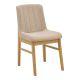 ΣΕΤ 2 TMX Καρέκλα Dalby pakoworld μπεζ ύφασμα sonoma rubberwood 50x45x85,5εκ