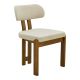 ΣΕΤ 2 TMX Καρέκλα Genoa pakoworld καρυδί rubberwood και εκρού ύφασμα 50x43x82εκ