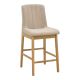 ΣΕΤ 2 TMX Σκαμπό μπαρ Dalby pakoworld sonoma rubberwood και μπεζ ύφασμα 50x45x102,5εκ