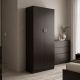 Ντουλάπα δίφυλλη Athos pakoworld σε wenge απόχρωση 80x42x180εκ