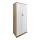 Ντουλάπα δίφυλλη Athos pakoworld σε sonoma-λευκή απόχρωση 80x42x180εκ
