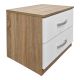 Κομοδίνο Athos pakoworld σε sonoma-λευκή απόχρωση 48x40x41.5εκ