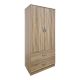Ντουλάπα δίφυλλη με 2 συρτάρια Alvia pakoworld sonoma 80x51.5x180εκ