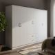 Ντουλάπα εξάφυλλη Athos I pakoworld λευκή 240x42x180εκ
