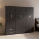 Ντουλάπα εξάφυλλη Athos pakoworld wenge 240x42x180εκ