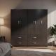 Ντουλάπα πεντάφυλλη Athos pakoworld wenge 170x42x180εκ