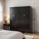 Ντουλάπα τετράφυλλη Athos Ι pakoworld wenge 160x42x180εκ